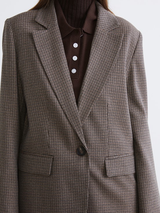 Blazer Ceket KAHVERENGİ EKOSELİ