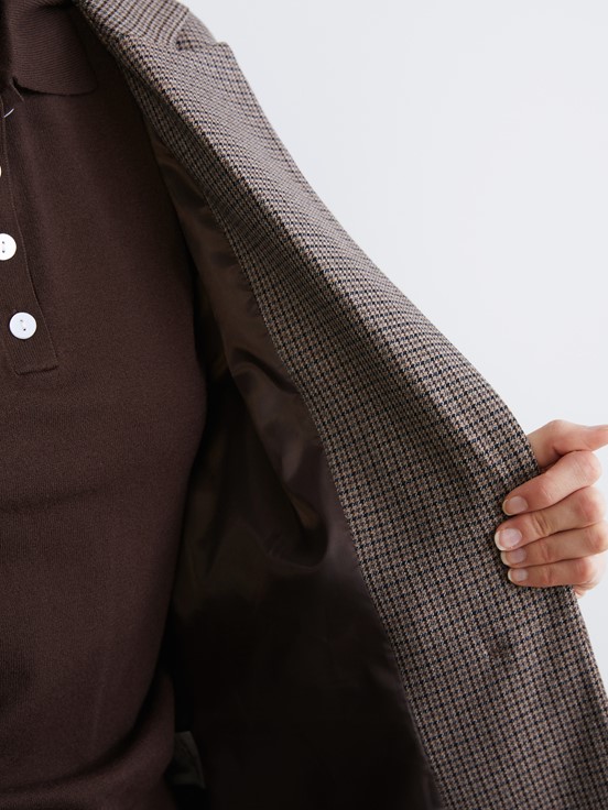 Blazer Ceket KAHVERENGİ EKOSELİ