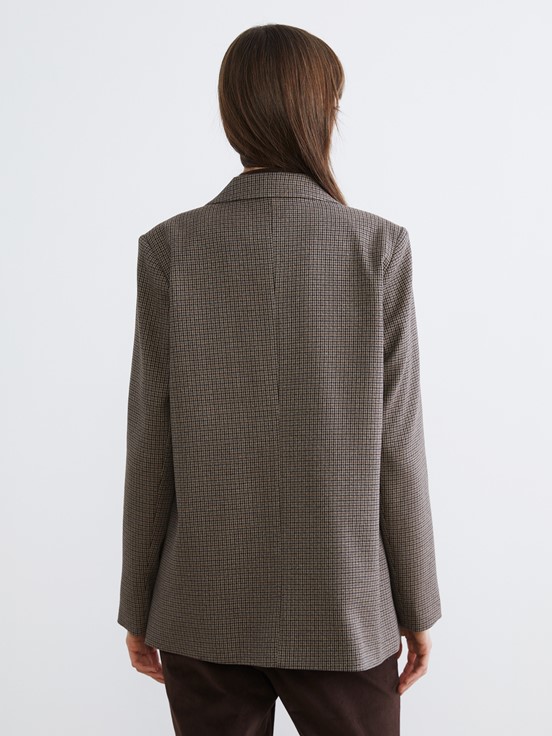 Blazer Ceket KAHVERENGİ EKOSELİ