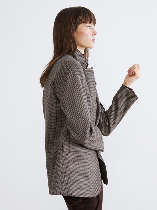 Blazer Ceket KAHVERENGİ EKOSELİ