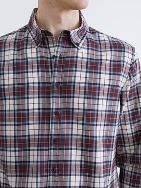 LCW CLASSIC Regular Fit Uzun Kollu Ekose Erkek Oduncu Gömlek BORDO EKOSELİ