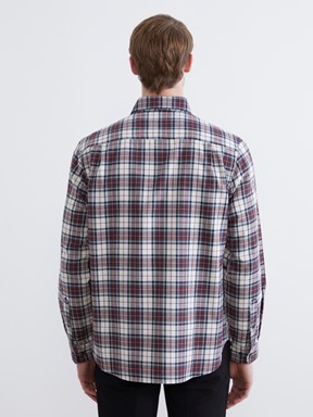 LCW CLASSIC Regular Fit Uzun Kollu Ekose Erkek Oduncu Gömlek BORDO EKOSELİ