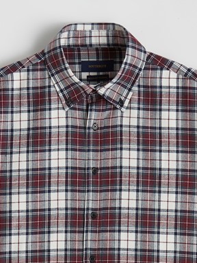 LCW CLASSIC Regular Fit Uzun Kollu Ekose Erkek Oduncu Gömlek BORDO EKOSELİ