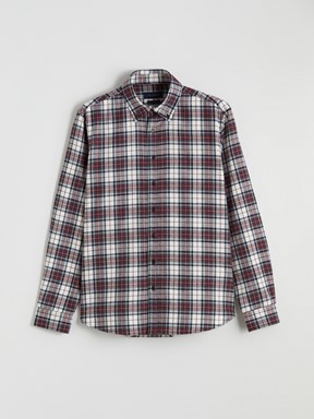 LCW CLASSIC Regular Fit Uzun Kollu Ekose Erkek Oduncu Gömlek BORDO EKOSELİ