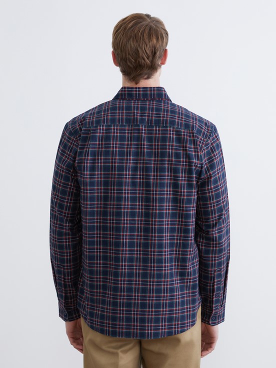 LCW CLASSIC Regular Fit Uzun Kollu Ekose Erkek Oduncu Gömlek LACİVERT EKOSELİ