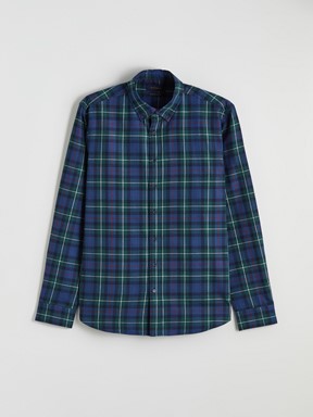 LCW CLASSIC Regular Fit Uzun Kollu Ekose Erkek Oduncu Gömlek ORTA YEŞİL EKOSELİ