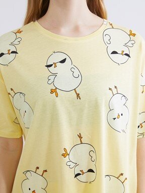 Pijama Takım PASTEL SARI BASKILI