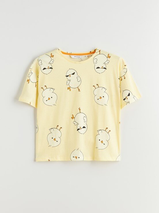 Pijama Takım PASTEL SARI BASKILI