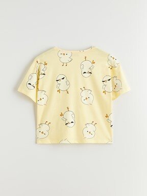 Pijama Takım PASTEL SARI BASKILI