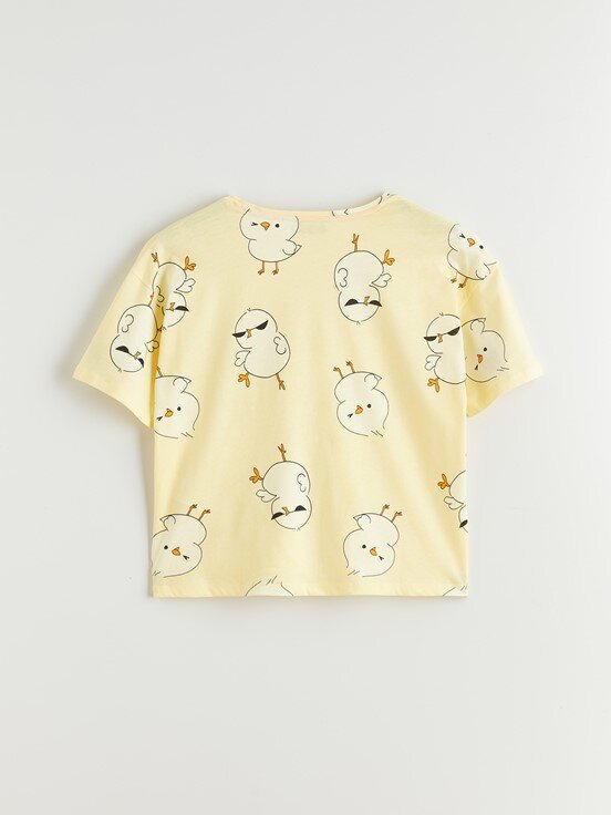 Pijama Takım PASTEL SARI BASKILI