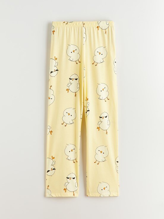 Pijama Takım PASTEL SARI BASKILI