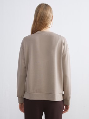 Sweatshirt AÇIK KAHVERENGİ