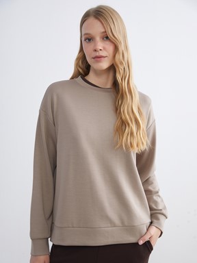 Sweatshirt AÇIK KAHVERENGİ