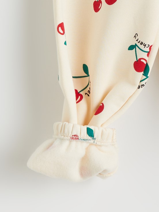 Beli Lastikli Kız Çocuk Jogger Eşofman Alt EKRU BASKILI