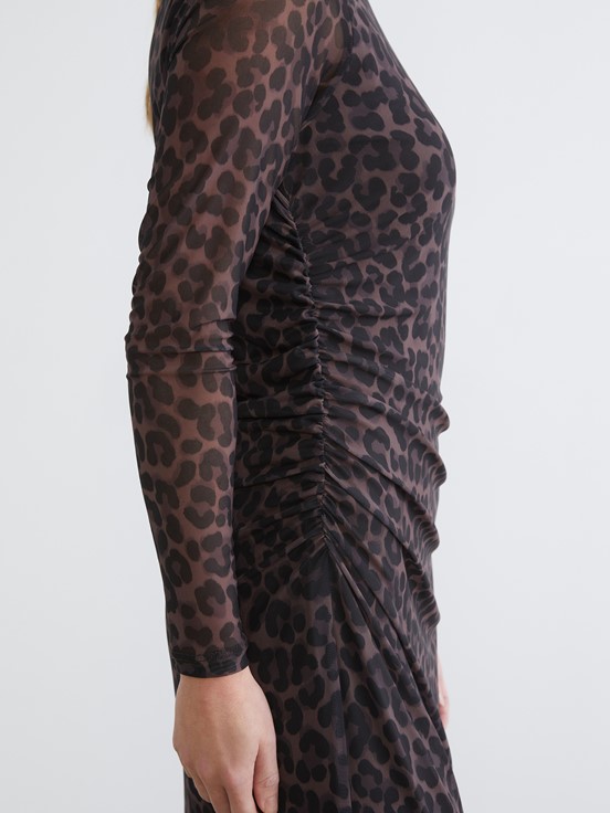 Elbise KAHVERENGİ BASKILI