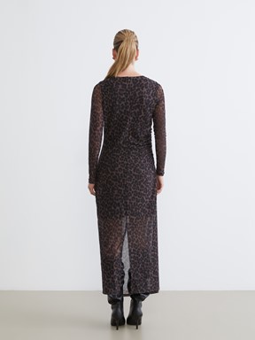 Elbise KAHVERENGİ BASKILI