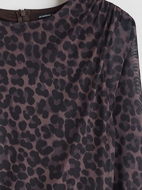 Elbise KAHVERENGİ BASKILI