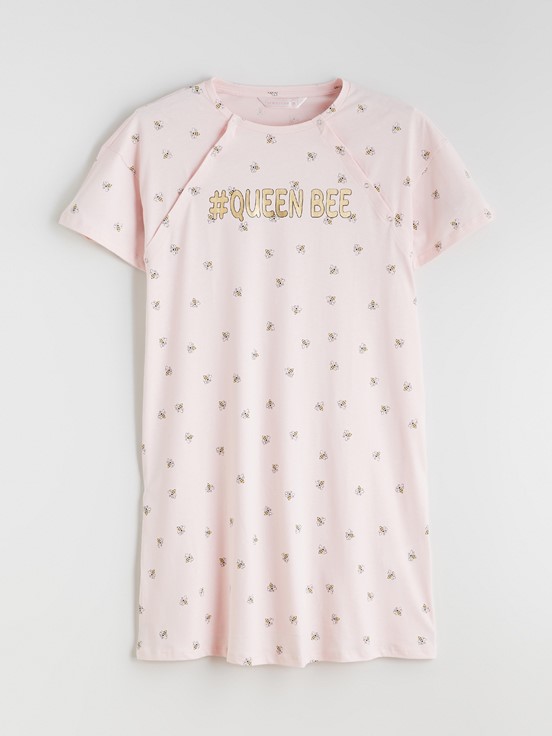 Gecelik AÇIK PEMBE BASKILI