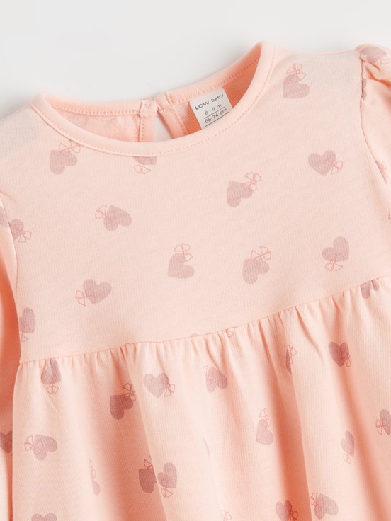 Elbise PEMBE BASKILI