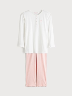 Pijama Takım PEMBE BASKILI