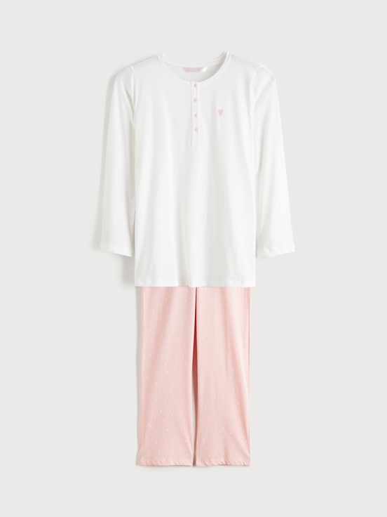 Pijama Takım PEMBE BASKILI