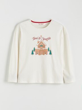 Pijama Takım EKRU BASKILI