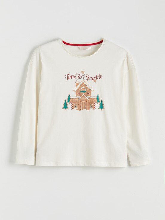 Pijama Takım EKRU BASKILI