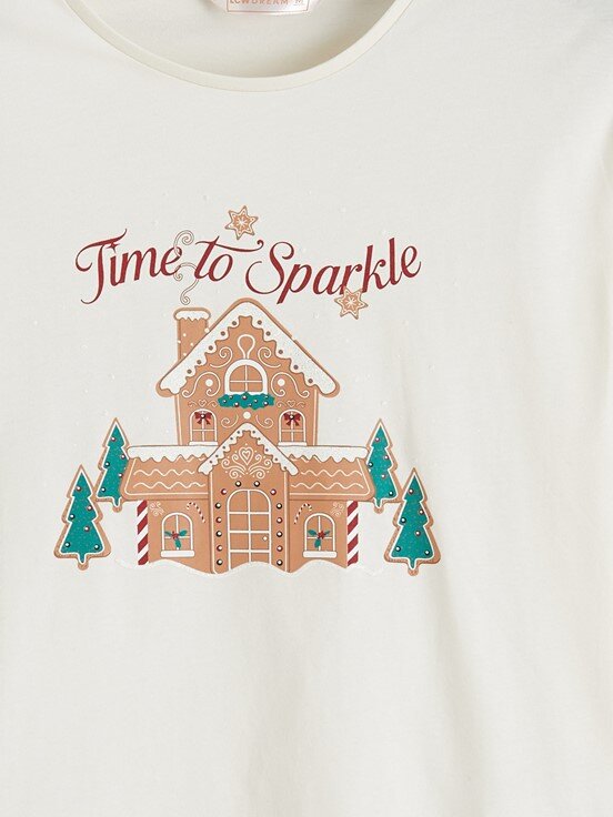 Pijama Takım EKRU BASKILI