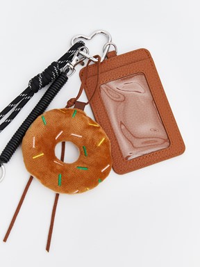 İpli Kadın Çanta Charmı KAHVERENGİ