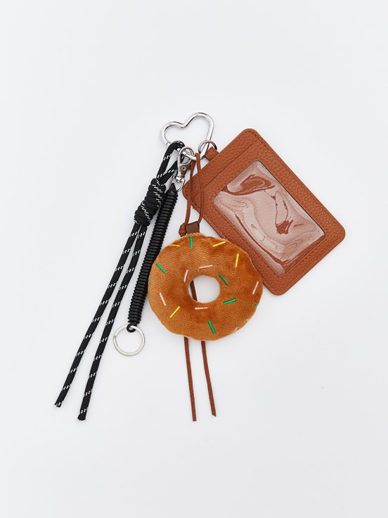 İpli Kadın Çanta Charmı KAHVERENGİ