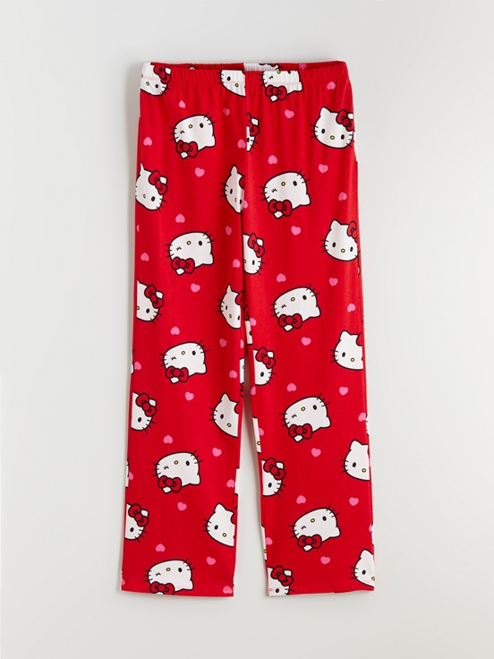 Pijama Takım CANLI KIRMIZI BASKILI