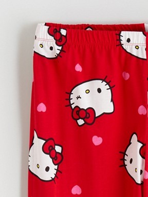 Pijama Takım CANLI KIRMIZI BASKILI