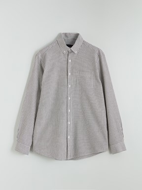 Gömlek KAHVERENGİ ÇİZGİLİ