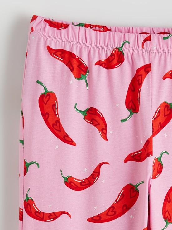 Pijama Takım PEMBE BASKILI