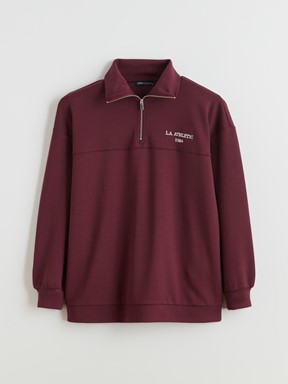 L.A. Athletic Nakışlı Kadın Kalın Sweatshirt Tunik LACİVERT