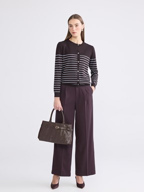 Hırka KOYU KAHVERENGİ ÇİZGİLİ