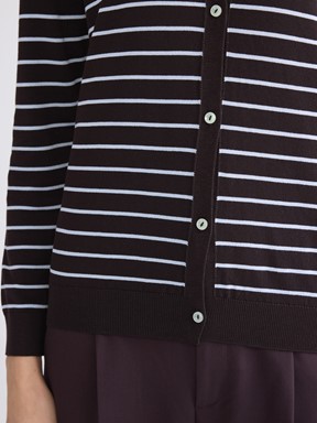 Hırka KOYU KAHVERENGİ ÇİZGİLİ