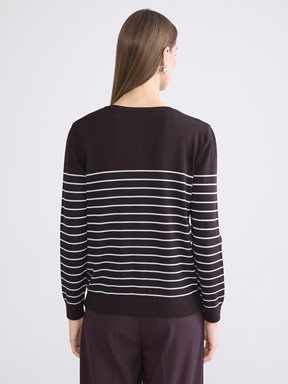 Hırka KOYU KAHVERENGİ ÇİZGİLİ