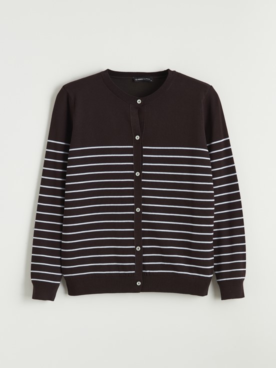 Hırka KOYU KAHVERENGİ ÇİZGİLİ