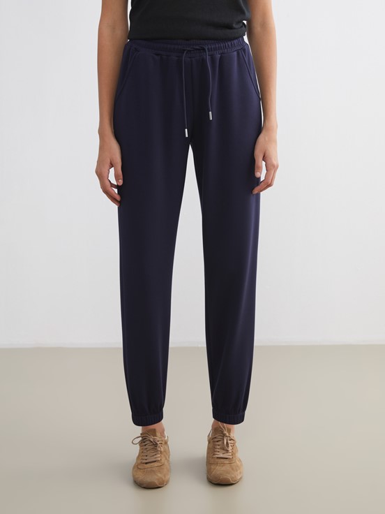 XSIDE Beli Lastikli Kadın Jogger Eşofman Altı LACİVERT