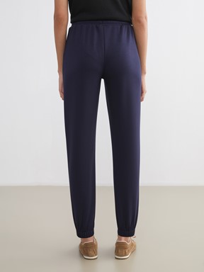 XSIDE Beli Lastikli Kadın Jogger Eşofman Altı LACİVERT