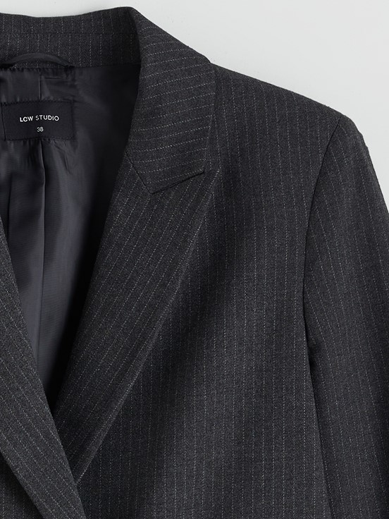 Blazer Ceket KOYU GRİ ÇİZGİLİ