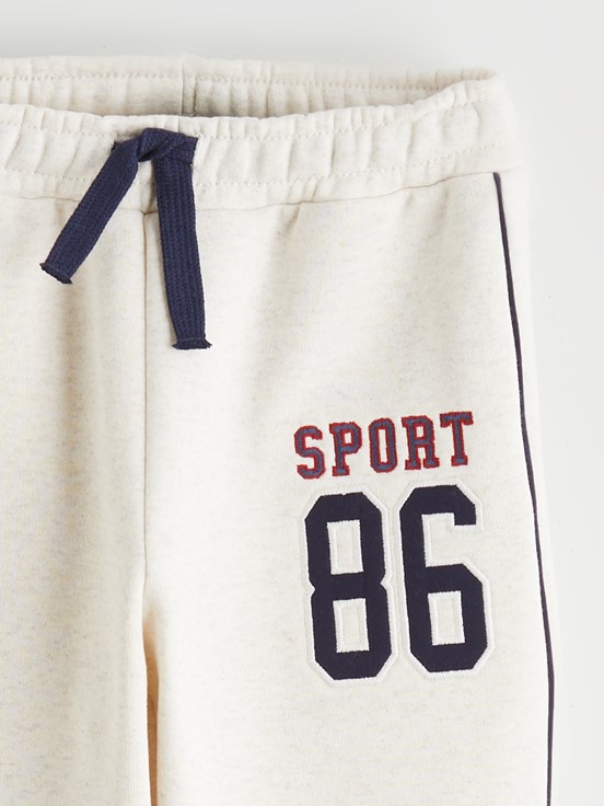 Beli Lastikli Erkek Çocuk Jogger Eşofman Altı EKRU MELANJ