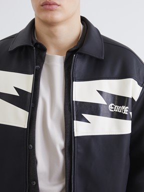 Deri Görünümlü Ceket YENİ SİYAH