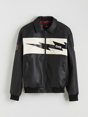 Deri Görünümlü Ceket YENİ SİYAH