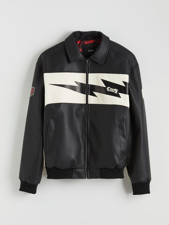 Deri Görünümlü Ceket YENİ SİYAH