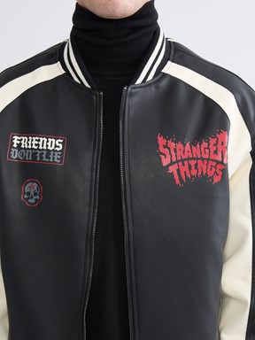 Deri Görünümlü Mont YENİ SİYAH