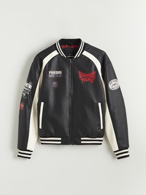 Deri Görünümlü Mont YENİ SİYAH