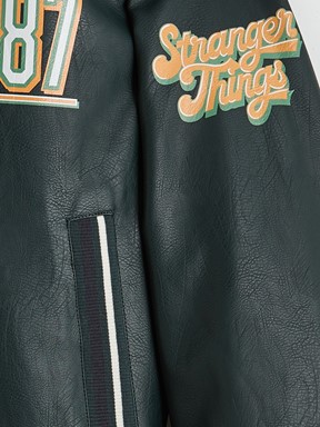 Deri Görünümlü Ceket KOYU YEŞİL