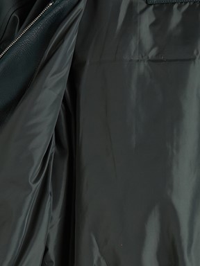 Deri Görünümlü Ceket KOYU YEŞİL